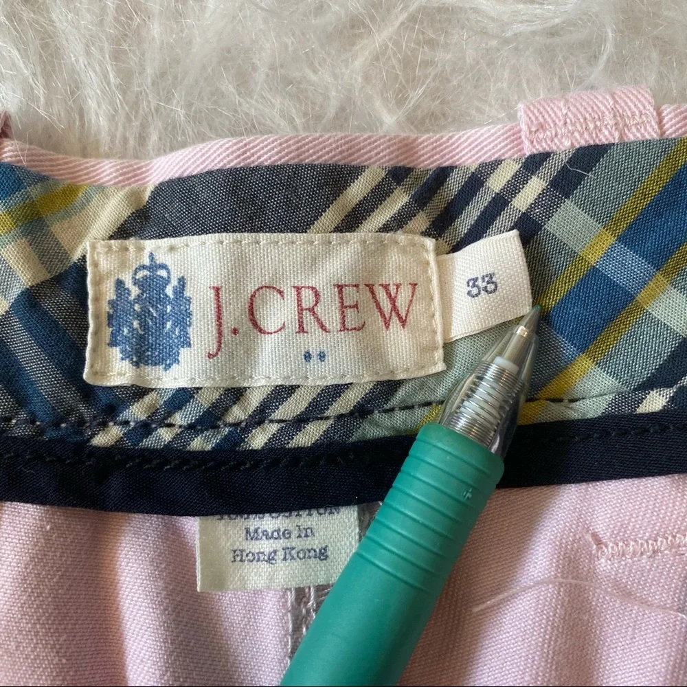 J. Crew flat front pink Bermuda shorts size 33 like new